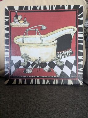 Hobby Lobby Black And White Zebra Accent Bathroom Decor Wall Art.